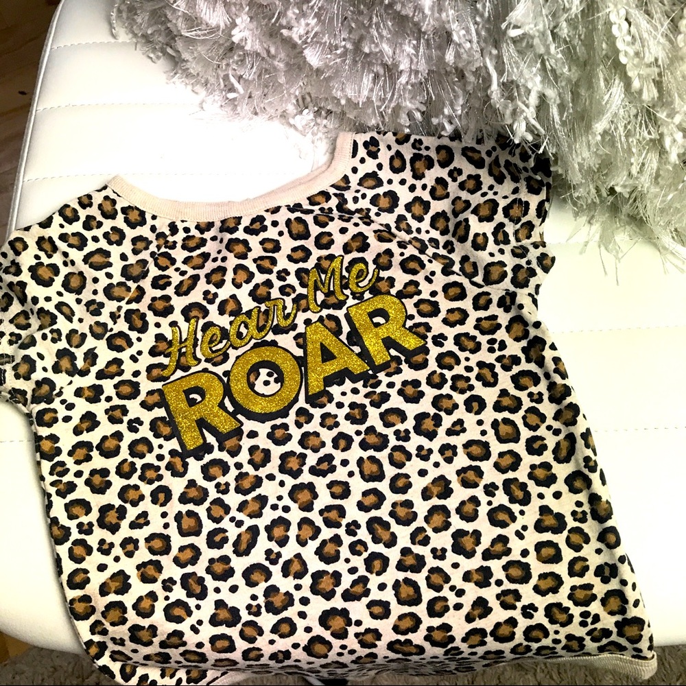 “Hear Me Roar” Leopard Glitter Diva Onesie